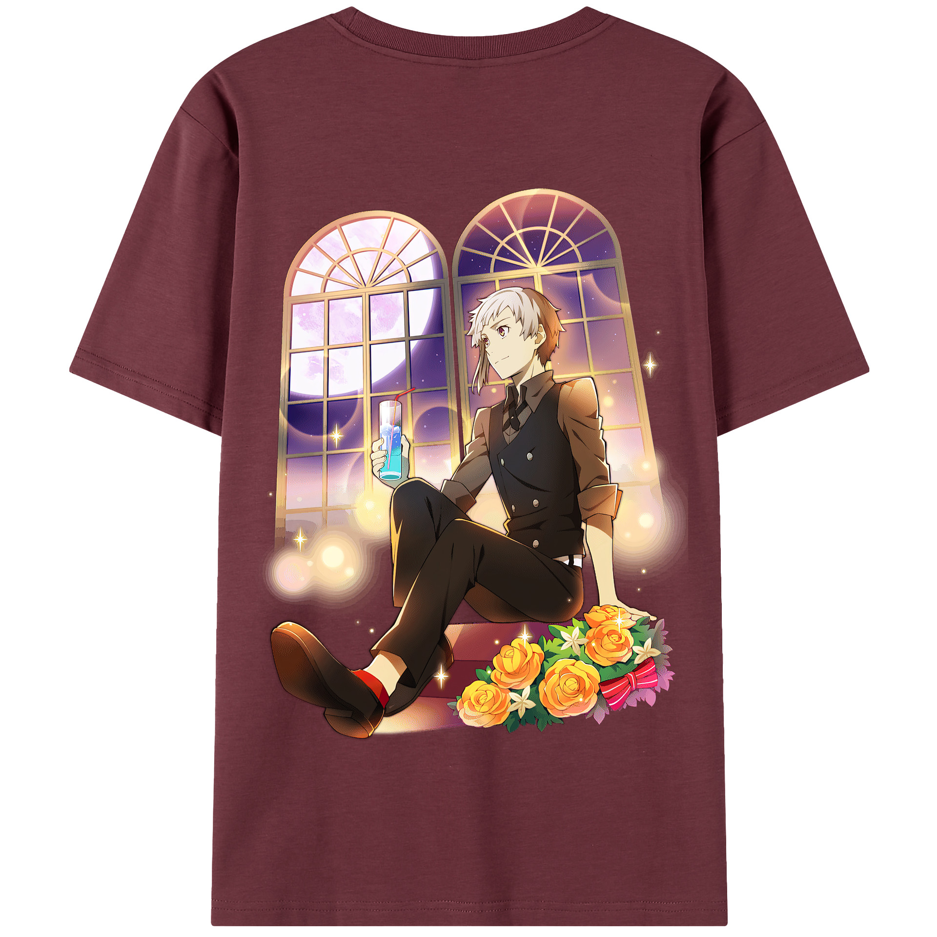 （画像用） 文豪ストレイドッグス Bungo Stray Dogs 綿100％半袖Tシャツ（背面プリント）